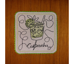 Stickdatei ITH - Untersetzer Caipirinha